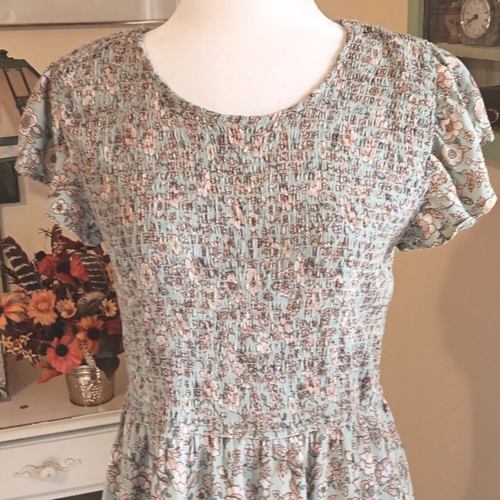 Perch by Blu Pepper Midi Dress. Cottagecore, Coastal, Floral - Picture 3 of 16